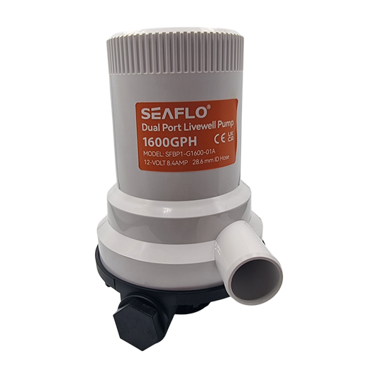 Bomba Sumergible Doble Puerto Seaflo 1600gph 12v 1 1/8" 1/2"